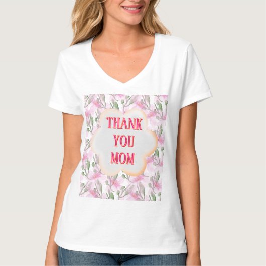 Aangepast en gepersonaliseerd watercolor bloempatr t-shirt (Voorkant)