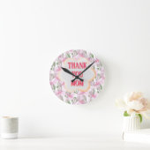 Aangepast en gepersonaliseerd waterverf bloempatro ronde klok (Huis)