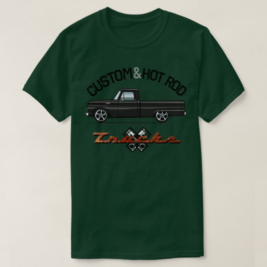 Aangepast en Hot Rod Black T-shirt (Design voorkant)