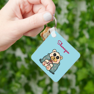 Aangepast en persoonlijk knuffelbeer ontwerp sleutelhanger