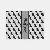 Aangepast Engels Springer Spaniel Dog Silhouette Fleece Deken (Voorkant (Horizontaal))