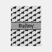 Aangepast Engels Springer Spaniel Dog Silhouette Fleece Deken (Voorkant)