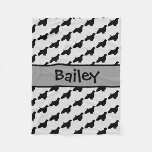 Aangepast Engels Springer Spaniel Dog Silhouette Fleece Deken