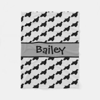 Aangepast Engels Springer Spaniel Dog Silhouette Fleece Deken