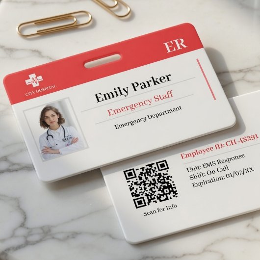 Aangepast ER ID Badge Sjabloon | Spoedeisende Hulp