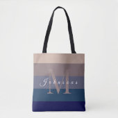 Aangepast esthetisch bruin palet streep kleur blok tote bag (Voorkant)