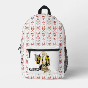 Aangepast Esthetisch Japans  kabuki patroon Bedrukte Rugzak