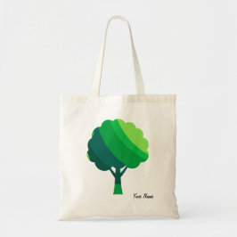 Aangepast esthetisch minimaal groen boompatroon tote bag