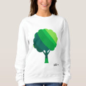 Aangepast esthetisch minimaal groen boompatroon trui (Voorkant)