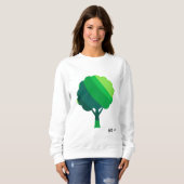 Aangepast esthetisch minimaal groen boompatroon trui (Voorkant volledig)