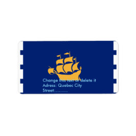 Aangepast etiket met vlag van Quebec City, Canada