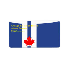 Aangepast etiket met vlag van Toronto