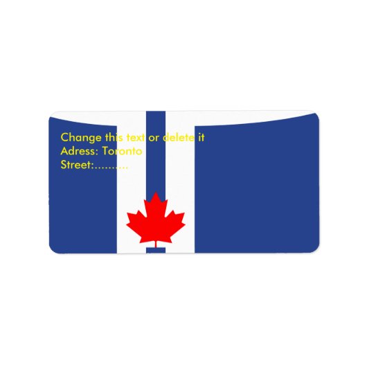Aangepast etiket met vlag van Toronto (Voorkant)