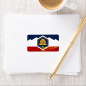 Aangepast etiket met vlag van Utah, VS (Insitu)