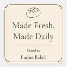 Aangepast etiket voor verse gebakjes van de bakker