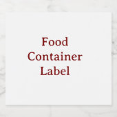 Aangepast etiket voor voedselcontainer (Enkel label)