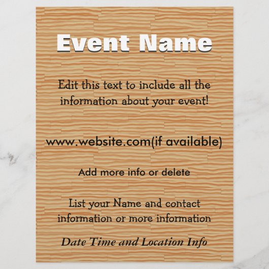 Aangepast evendenhout flyer (Voorkant)