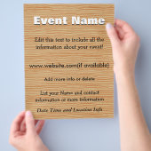 Aangepast evendenhout flyer (Hand)