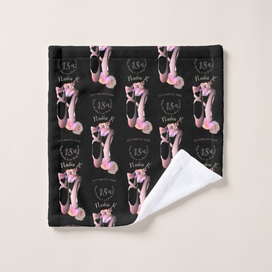Aangepast evenement Ballerina Toe Shoes Bad Handdoek (Wasdoekje)