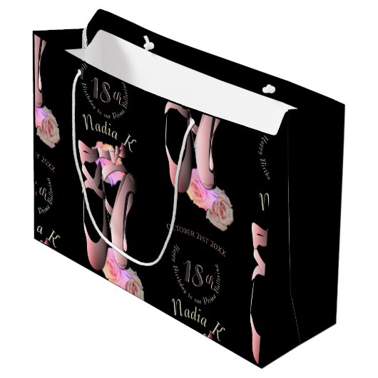 Aangepast evenement Ballerina Toe Shoes Groot Cadeauzakje (Voorkant Gekanteld)