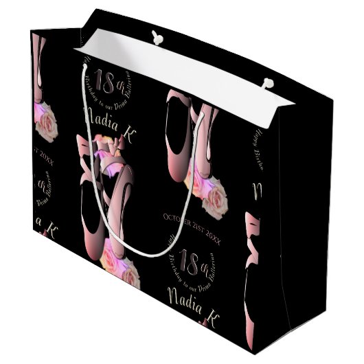 Aangepast evenement Ballerina Toe Shoes Groot Cadeauzakje (Achterkant Gekanteld)