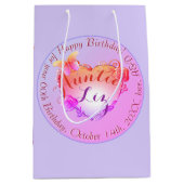 Aangepast evenement/Birthday Roos Hoort Middelgrot Medium Cadeauzakje (Voorkant)