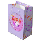 Aangepast evenement/Birthday Roos Hoort Middelgrot Medium Cadeauzakje (Voorkant Gekanteld)