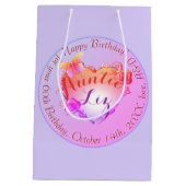 Aangepast evenement/Birthday Roos Hoort Middelgrot Medium Cadeauzakje (Achterkant)