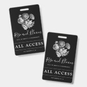Aangepast evenement VIP All Access Women's Confere Badge (Voor- en achterkant)