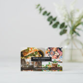 Aangepast evenementenkast Foto Collage Wood Graan Visitekaartje (Staand voorkant)