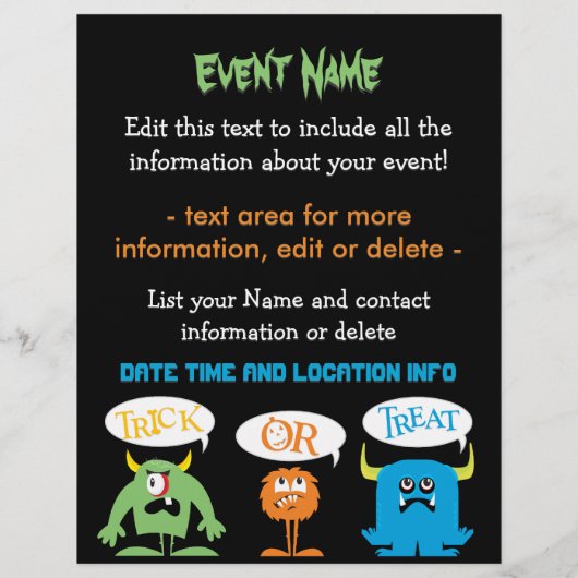 Aangepast evenementenmonsters flyer (Achterkant)