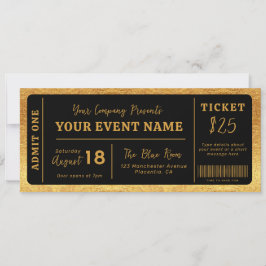 Aangepast evenementticket Concert Nep ticket Zwart Kaart