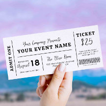 Aangepast evenementticket, nep concertkaartje, Sch