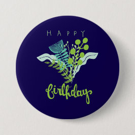 Aangepast Evergreen-ontwerp voor verjaardagen Ronde Button 7,6 Cm