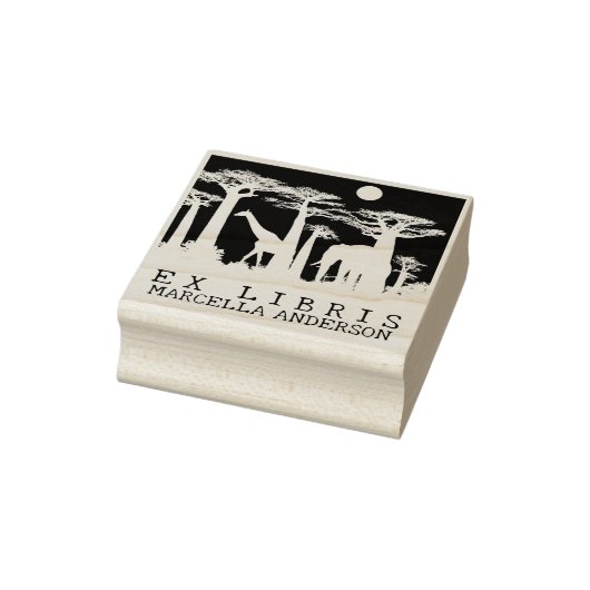 Aangepast Ex Libris, Afrikaans Dierenbos Boek Rubberstempel (Stempel)