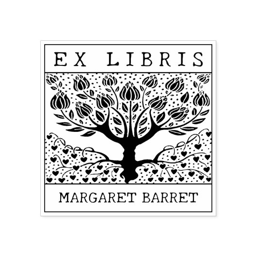 Aangepast Ex Libris, boomboek Rubberstempel (Afrduk)