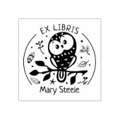Aangepast Ex Libris, Cute Owl Book Rubberstempel (Afrduk)