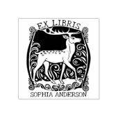 Aangepast Ex Libris,  Deer Book Rubberstempel (Afrduk)
