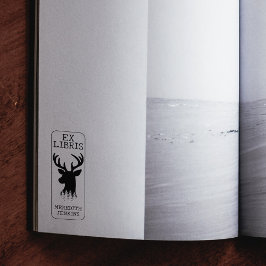 Aangepast Ex Libris, Deer Book Rubberstempel