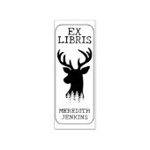 Aangepast Ex Libris, Deer Book Rubberstempel (Afrduk)