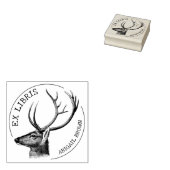 Aangepast Ex Libris,  Deer Book Rubberstempel (Gestempeld)