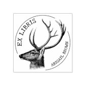 Aangepast Ex Libris,  Deer Book Rubberstempel (Afrduk)