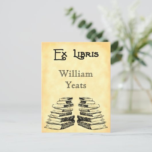 Aangepast Ex Libris en Briefkaart Boeken (Staand voorkant)