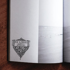 Aangepast Ex Libris, Floral Book Rubberstempel