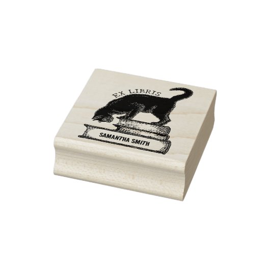 Aangepast Ex Libris,  Kat Boek Rubberstempel (Stempel)