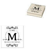 Aangepast Ex Libris Monogram Boekplaat Rubberstempel (Gestempeld)