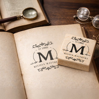 Aangepast Ex Libris Monogram Boekplaat Rubberstempel