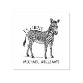 Aangepast Ex Libris, Zebra Boek Rubberstempel (Afrduk)