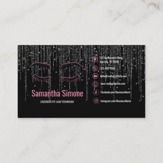 Aangepast Eye Lash Extension Visitekaartje (Achterkant)