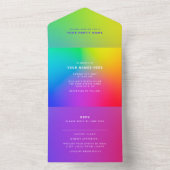 Aangepast Eyecatching Rainbow Modern Elegant All In One Uitnodiging (Binnen)